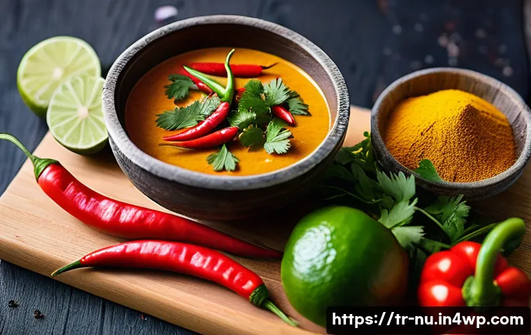 태국식 카레 조리하기 - **Prompt: The Essence of Thai Curry Ingredients**
A vibrant, high-angle shot showcasing an array...