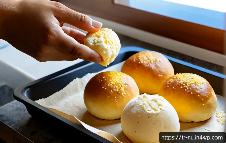 브라질식 빵 만들기 - Photorealistic close-up of hands preparing Brazilian pão de queijo in a bright modern Istanbul home ...